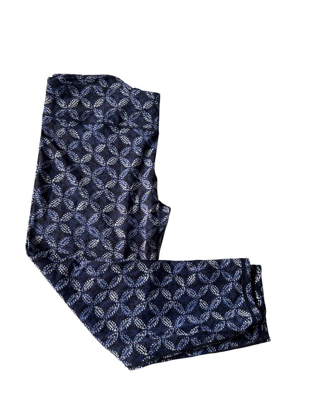 Polo Ralph  Lauren Sz L Blue White Nylon Elastane Active Wear Crop Pant